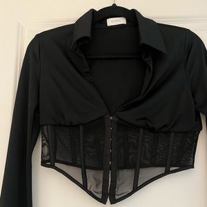 Meshki Black Corset Crop Top. Worn twice. Size S